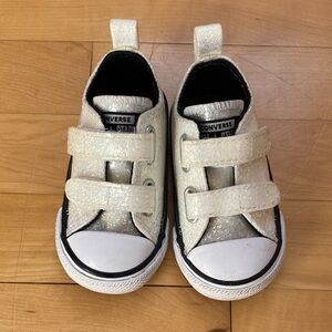 Converse Kids Glitter Sneakers - Cream